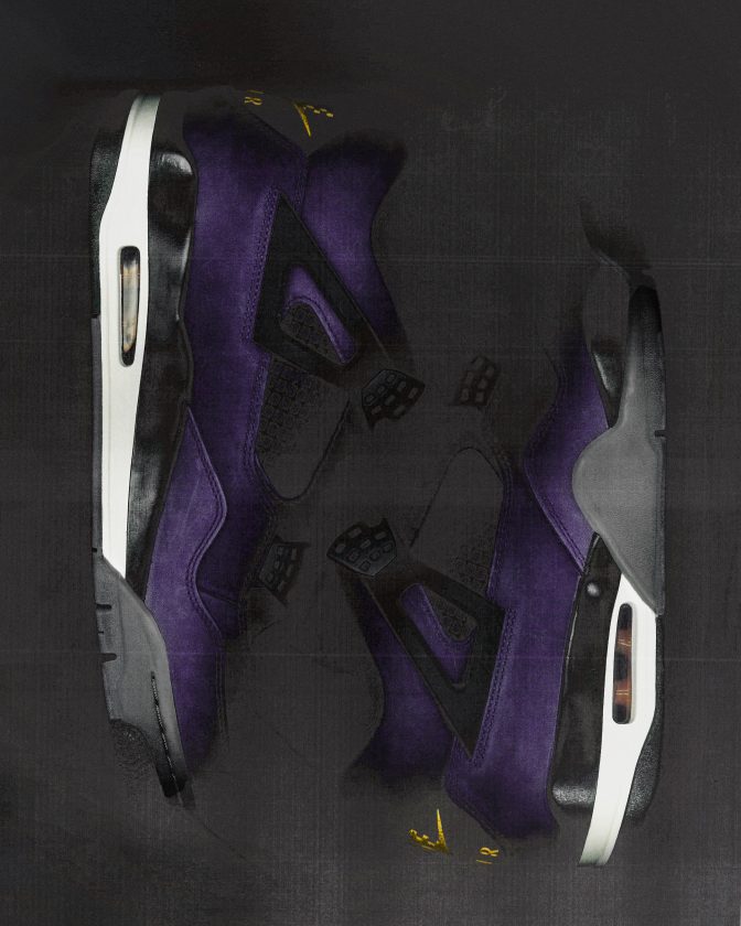 Air Jordan 4 Imperial Purple - focus branding et finitions