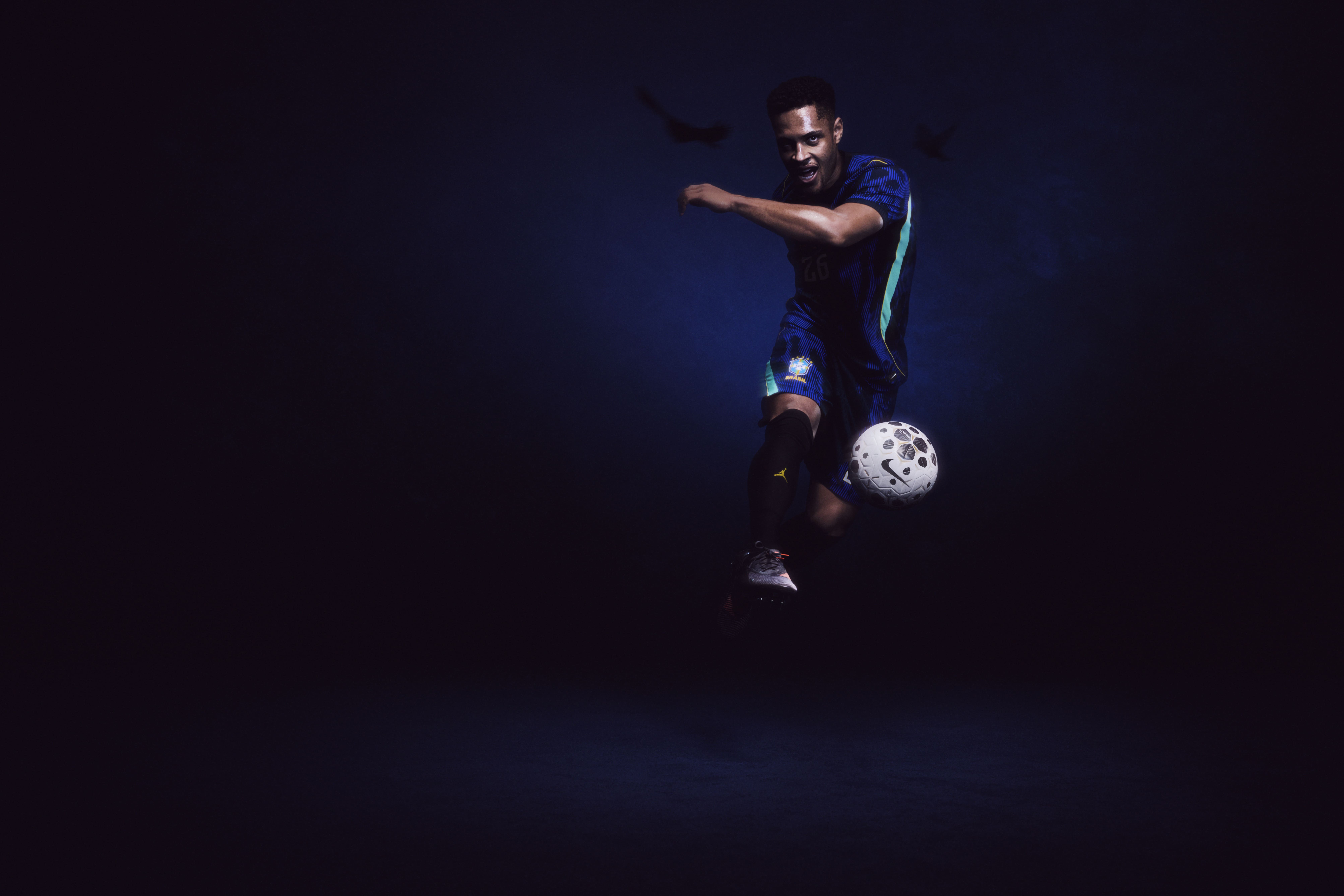 Roque avec le maillot extérieur Brésil Jordan 2026